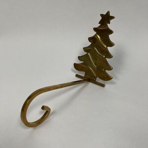 Brass Christmas Tree Stocking Holder Hanger Mantel Hook